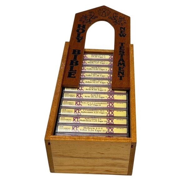 King James Holy Bible New Testament 12 Cassette Audio 11 New Wood Box Scourby 79 - Picture 6 of 16